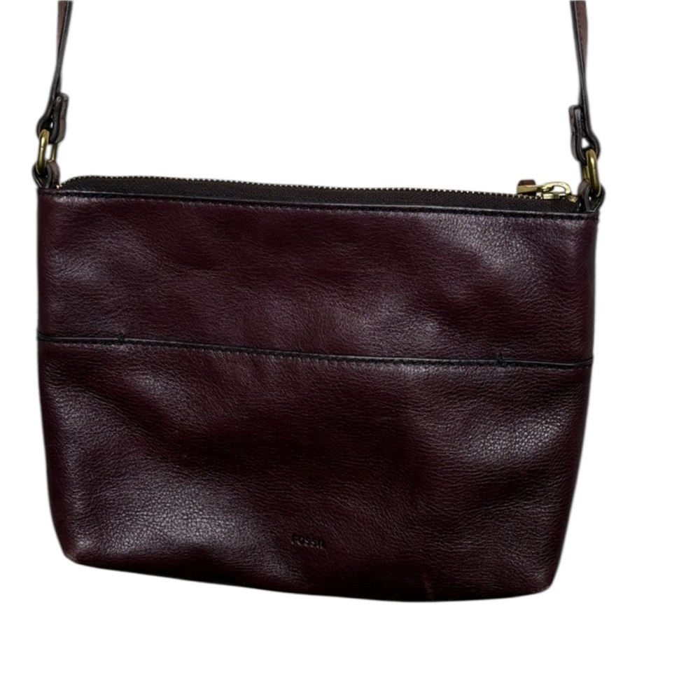 Fossil Red Leather Medium Crossbody Bag BLEMISH